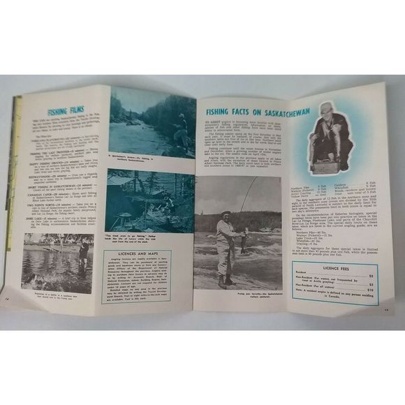 Vintage 1960s Official Saskatchewan Invites Angler Fishing Travel Map Guide Fish - Picture 10 of 12